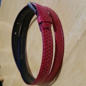 Genuine snake skin belt red 36 in long